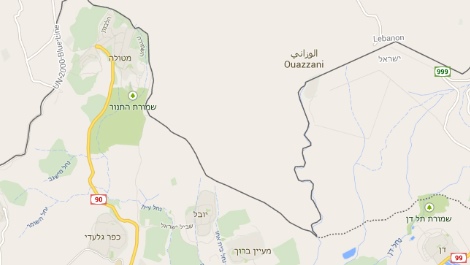 איזור האירוע בגבול עם לבנון (צילום מסך, מפות גוגל)