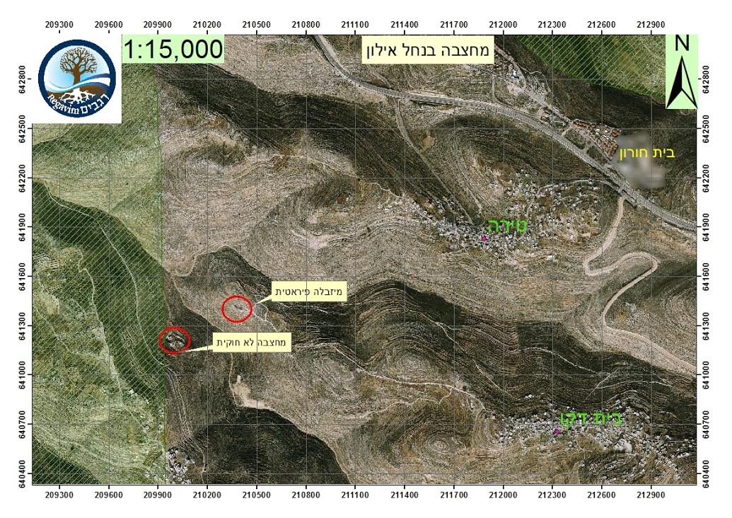 תיעוד המחצבה בתצלום האווירי (ירון רוזנטל, באדיבות רגבים)