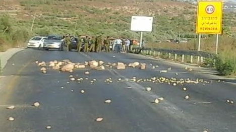 מפגינים בצומת שבי שומרון, היום (פורום ערבות הדדית)