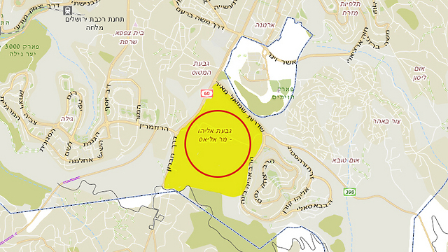 שטח התכנית (באדיבות מערכת GIS עיריית ירושלים )