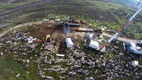 ההרס במגרון, הבוקר. מבט מלמעלה