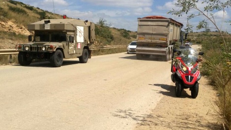 זירת הפיגוע סמוך למחסום אורנית בשומרון, היום (דוברות מד"א)