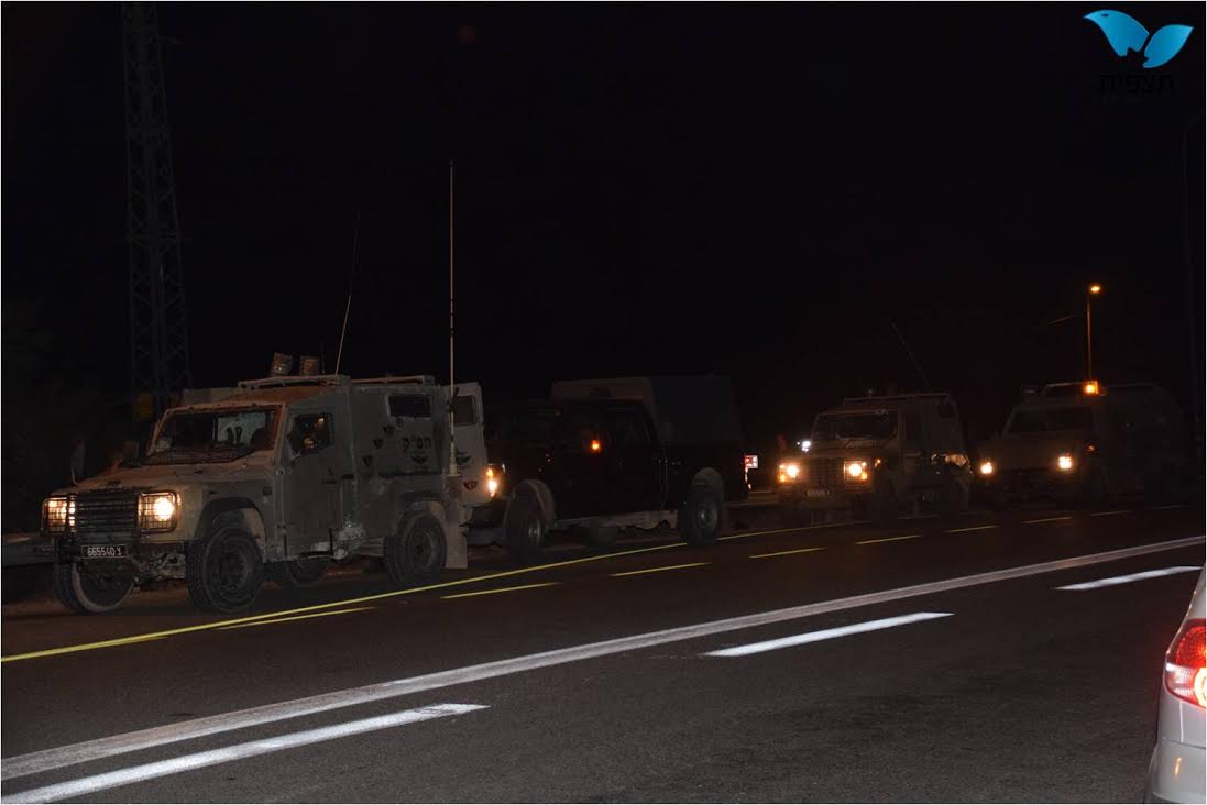 כוחות סורקים סמוך למקום הפיגוע אמש בבנימין (ענבל גרוס - תצפית)
