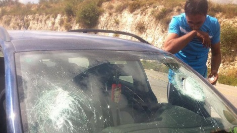 רכב של ערבי שנפגע היום בצומת חווארה