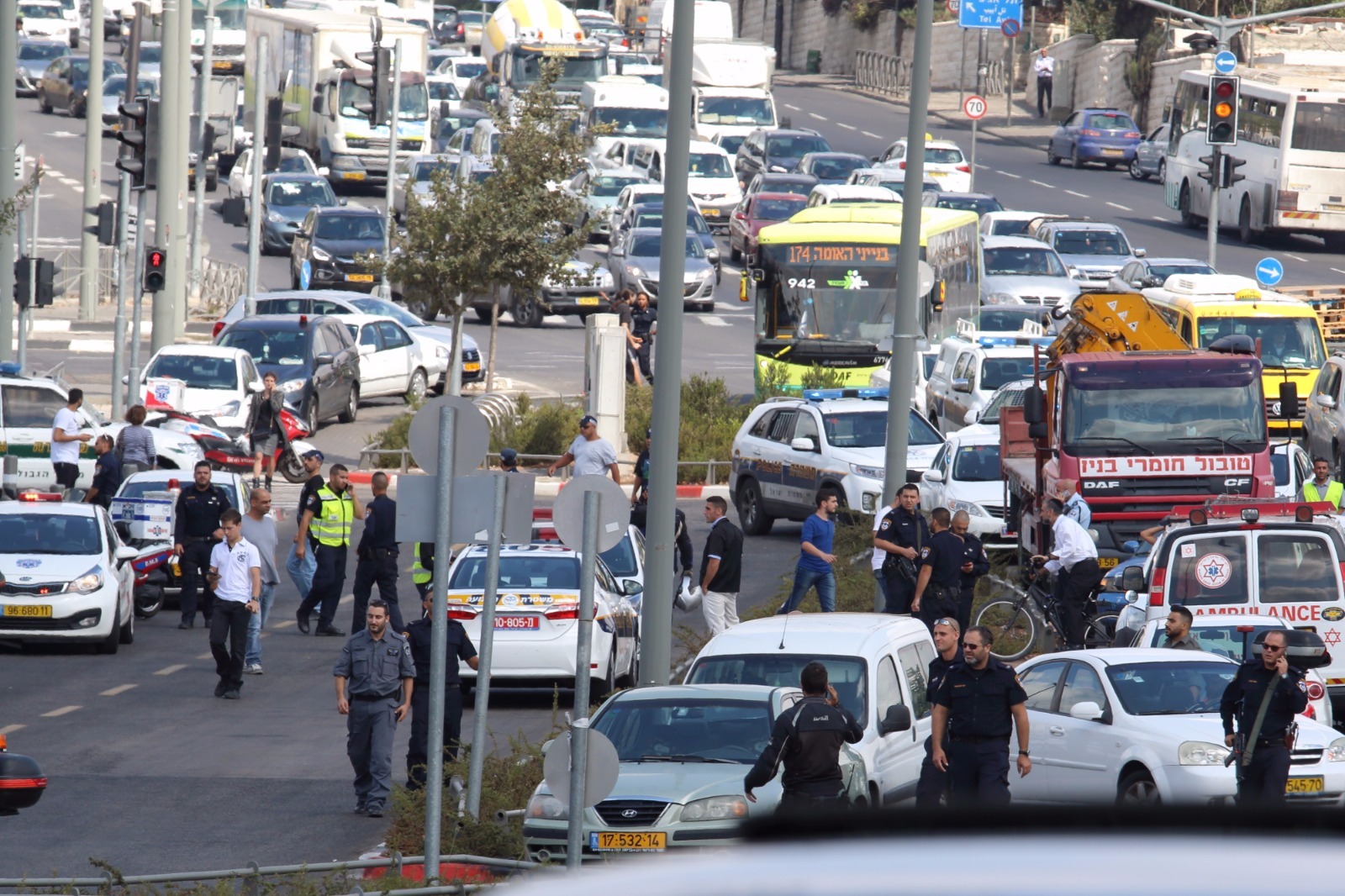 זירת הפיגוע בירושלים (הלל מאיר TPS)