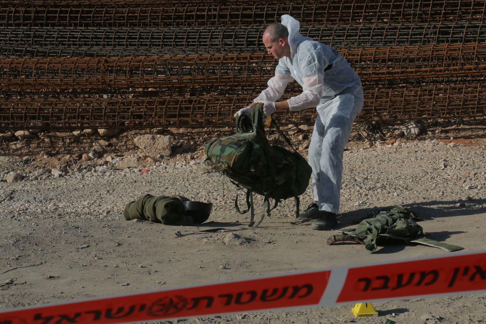 חבלן משטרתי בזירת הפיגוע (הלל מאיר, TPS)