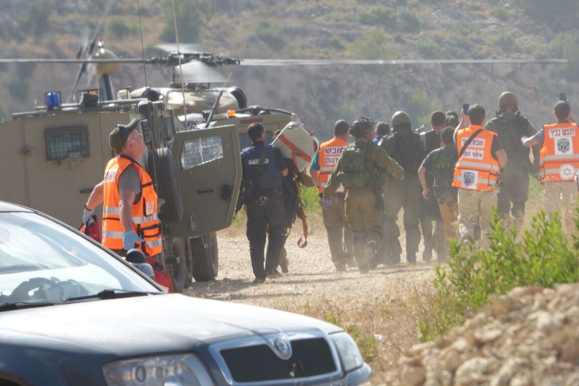 זירת הפיגוע בו נרצח גונן הי"ד (מתניה אהרונוביץ' TPS)