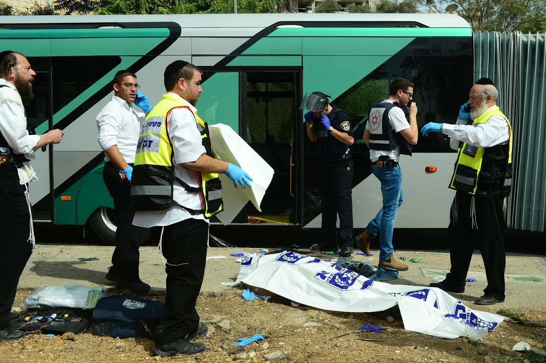 זירת הפיגוע בארמון הנציב, שבוע שעבר (קובי גדעון, לע"מ)