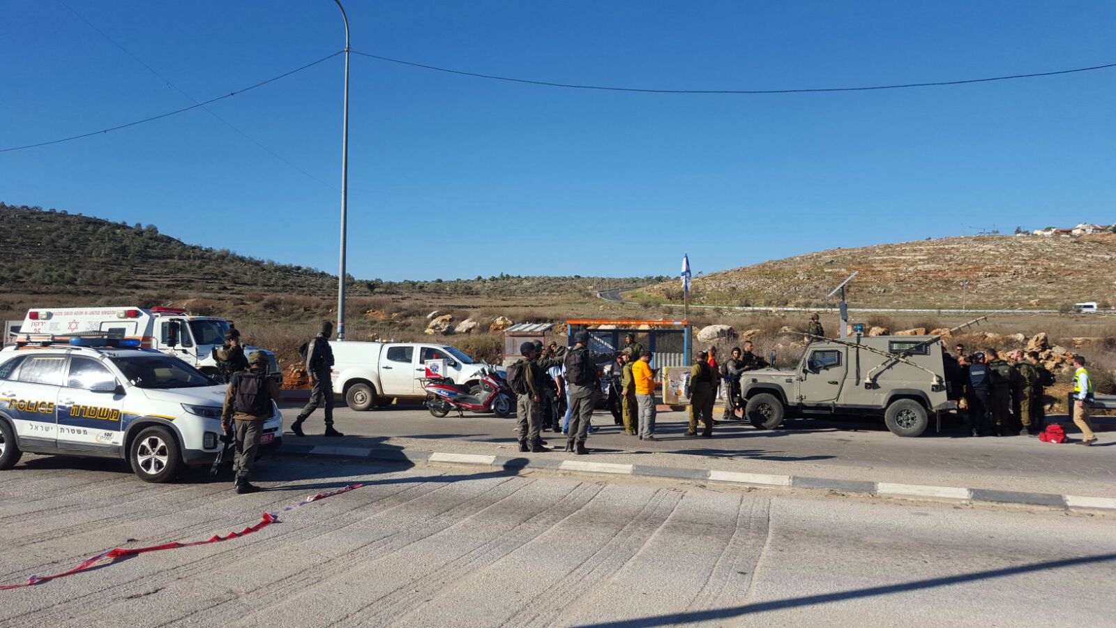 זירת הפיגוע הבוקר (דוברות איחוד הצלה שומרון)