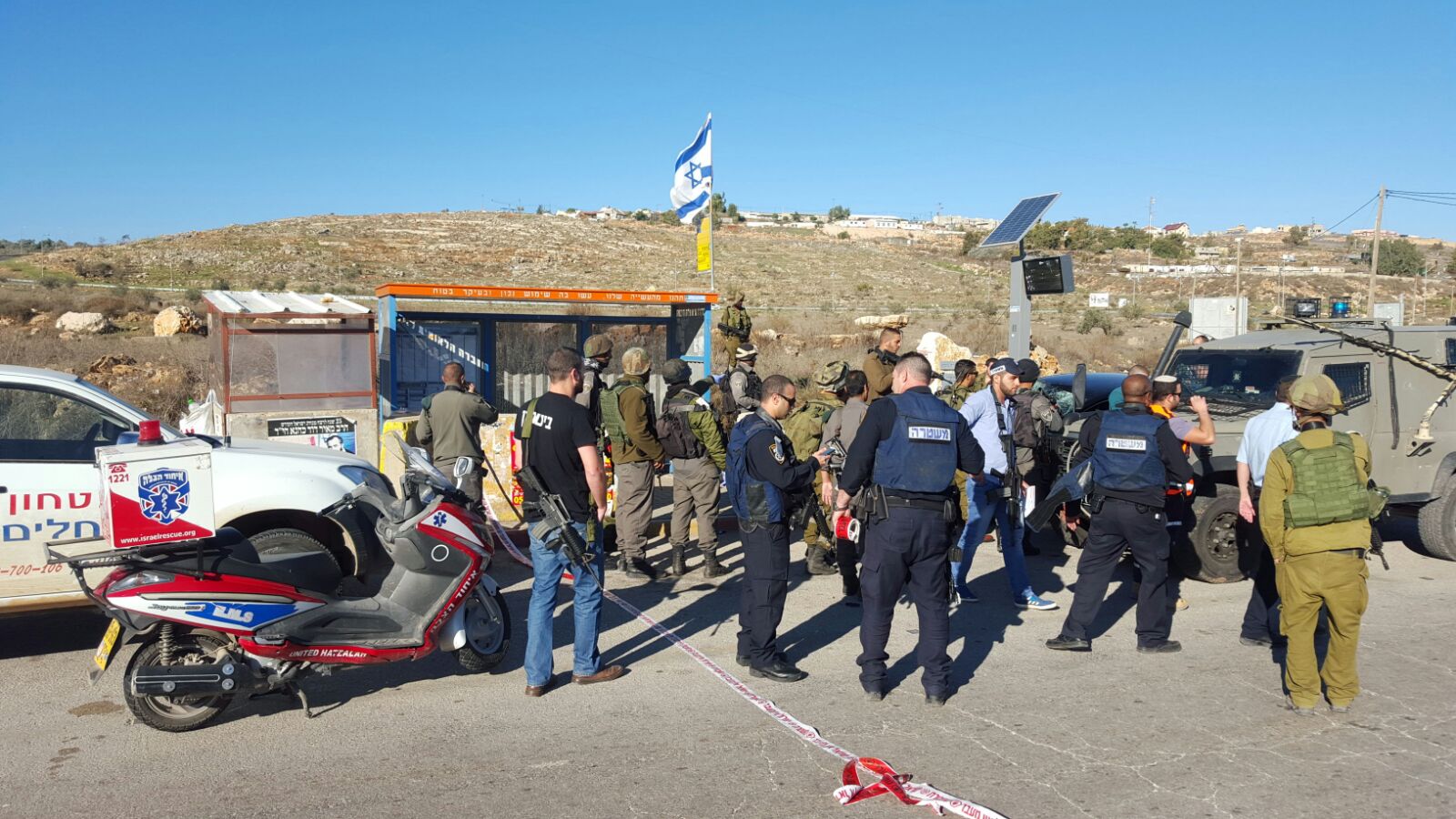 זירת הפיגוע הבוקר (דוברות איחוד הצלה שומרון)