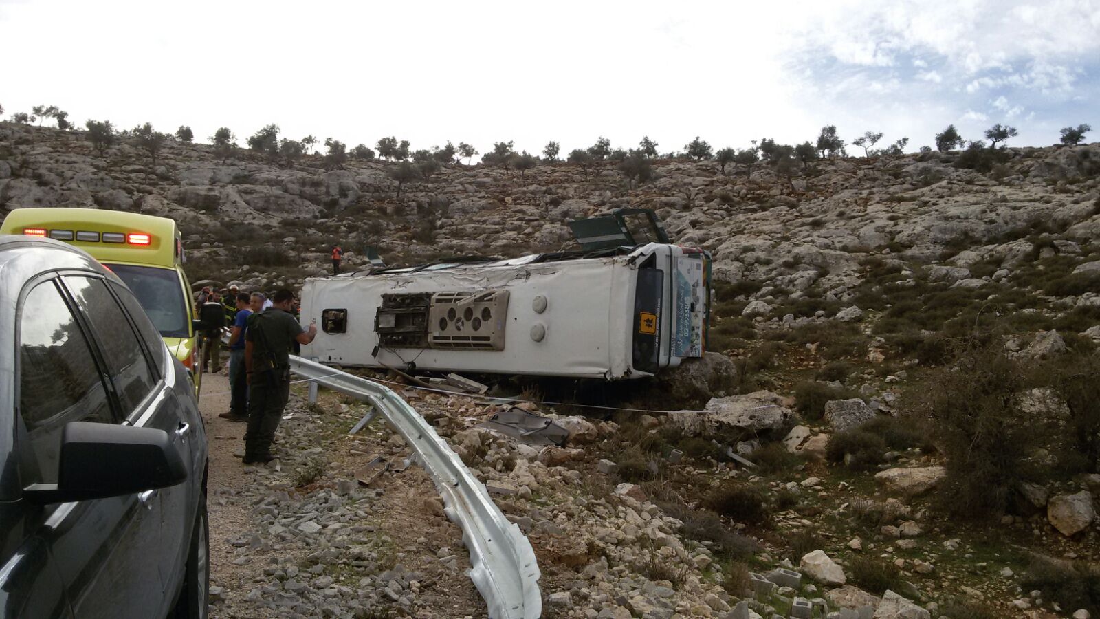 זירת התאונה בבנימין (אהוד אמיתון TSP)