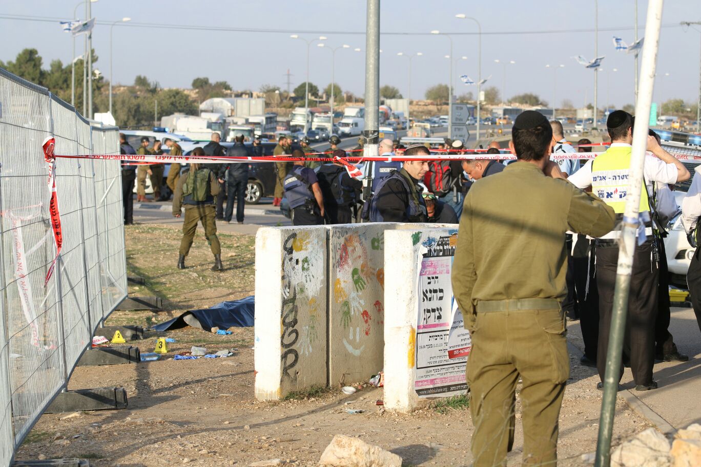 זירת הפיגוע בו נרצחה הדר בוכריס הי"ד בצומת גוש עציון (הלל מאיר TPS)