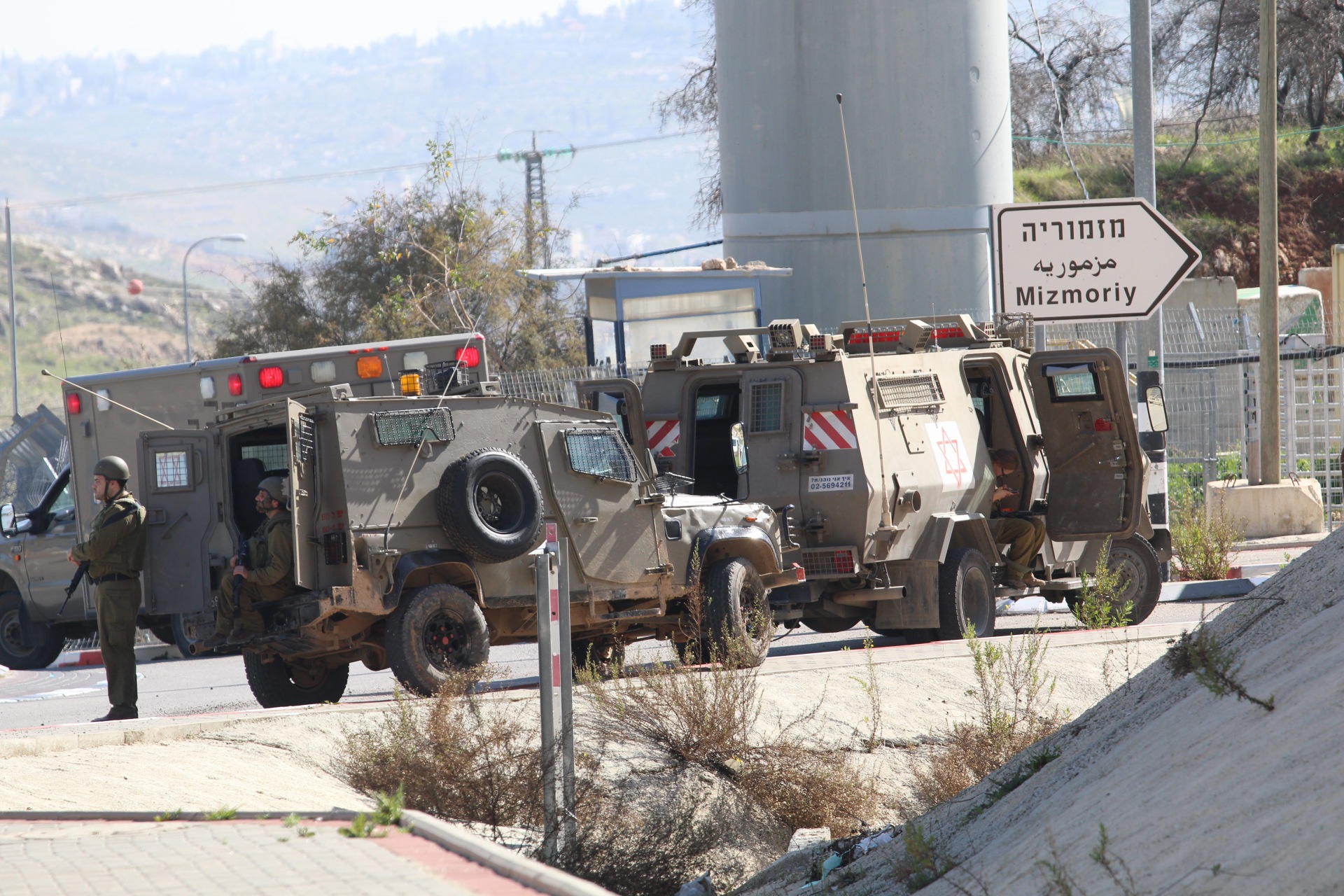 זירת נסיון הפיגוע במזמורייה (הלל מאיר TPS)