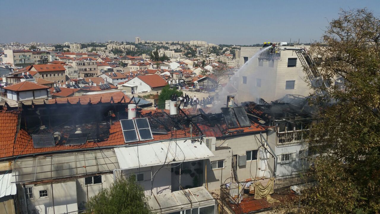 זירת השריפה (אריק אבלוף כבאות ירושלים)