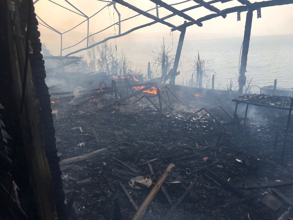 הנזק מהשריפה ליד טבריה, היום (כיבוי והצלה מחוז צפון)