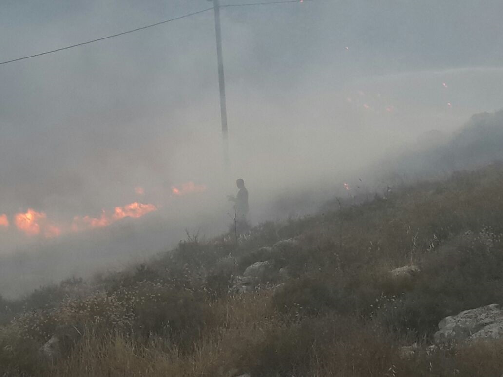 כוחות הכיבוי מול האש, הבוקר (דוברות הר חברון)